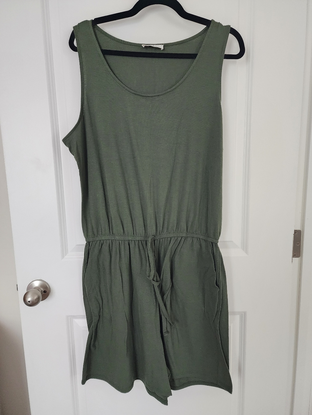 Zenana Outfitters Olive Green Tank Romper with Scoop Neck Size 1x.